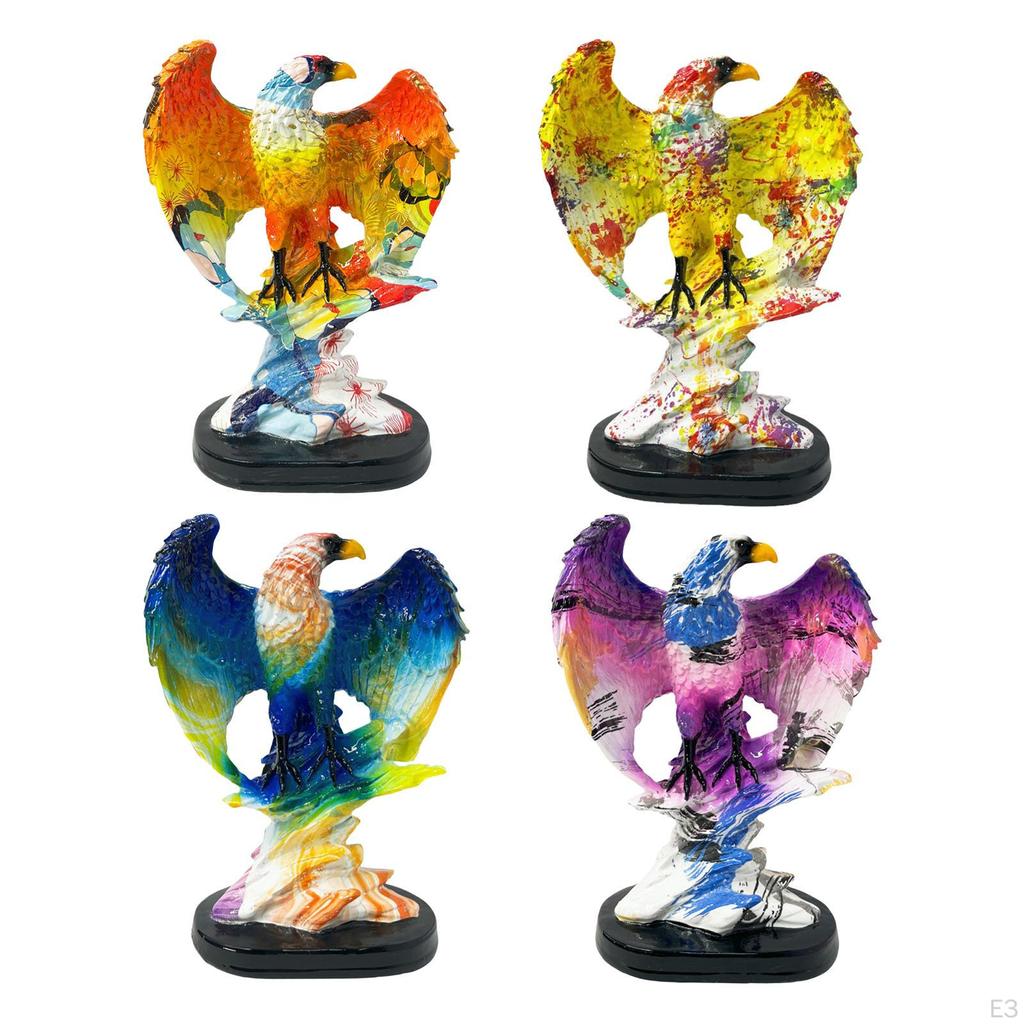 Eagle Sculptures Resin Statue Animal Figurine Tabletop Ornament for Desk Bedroom