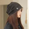 Autumn Winter Woolen Hat Women's American Casual Peplum Cold Hat Reversible Wearable Knit Hat Big Head Circle Show Face Smaller