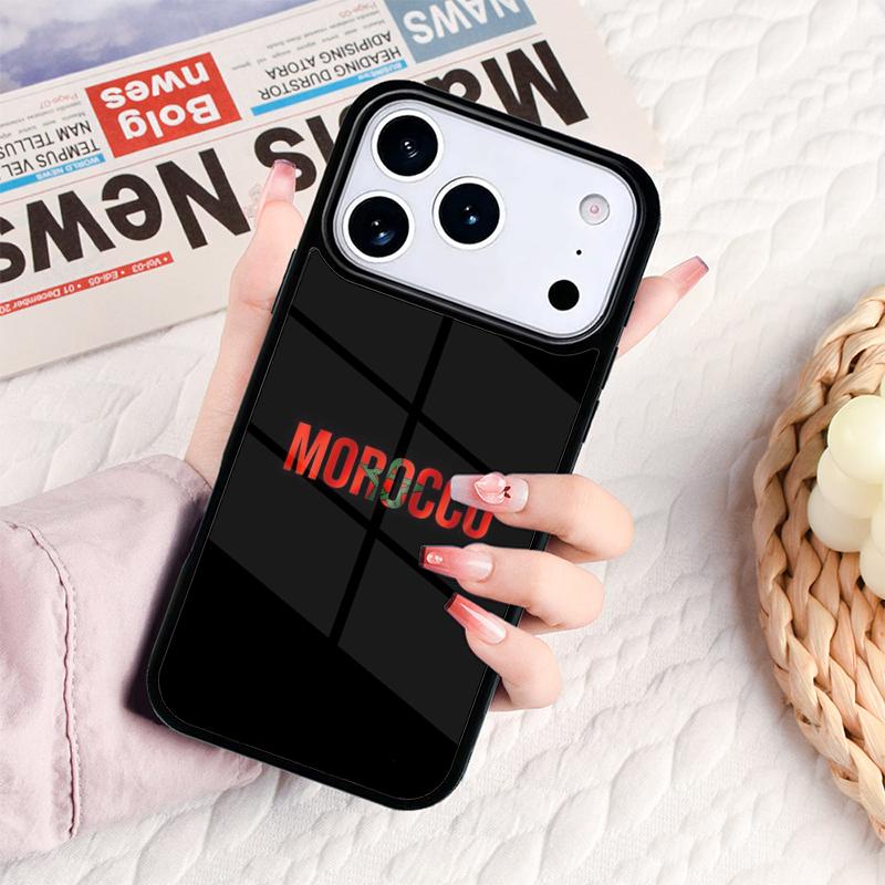 Marokko Flagge Wappen Handyhülle Für IPhone 17 16e 15 14 13 12 11 Pro Max Air Mini Weiche Schutzhülle