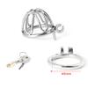 Small Metal Cock Cage Micro Stainless Steel Chastity Device Padlock Lockable Penis Ring Lock Sex Toy For Men BDSM Erotic Bondage