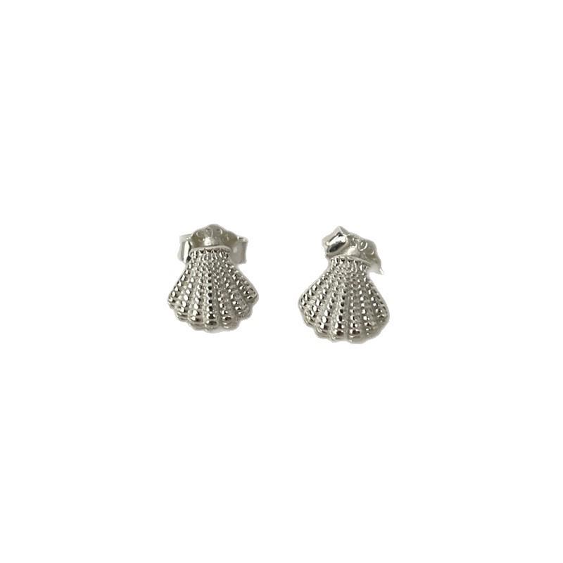 Su Chuang S925 Sterling Silver Shell Stud Earrings for Women – Niche Design, High-End, Cool Style Earrings