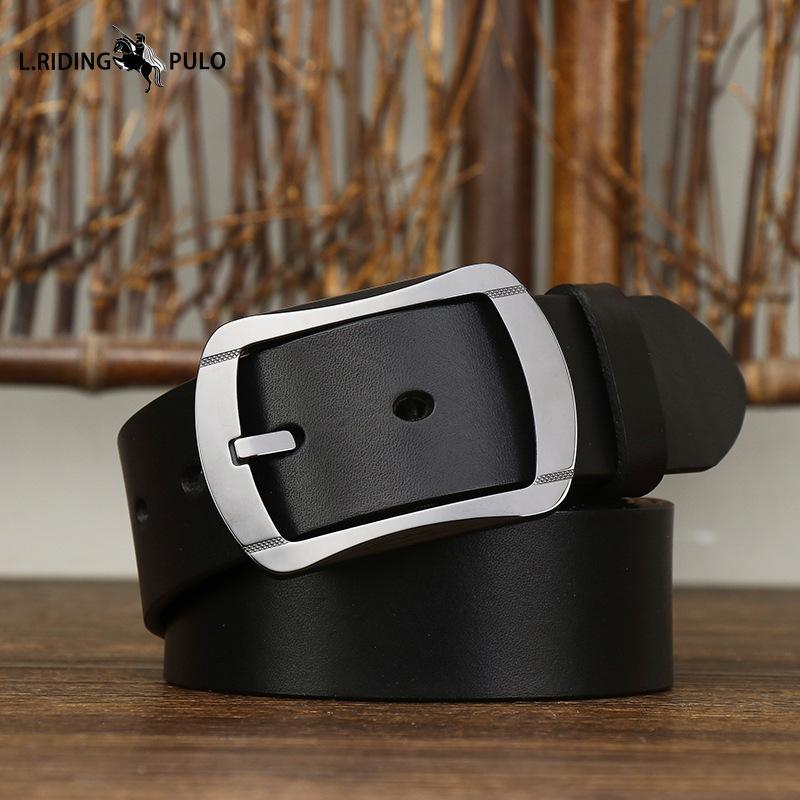 Ceramic Buckle Belt Men's Genuine Leather Pin Buckle Top Layer Cowhide Casual Versatile Youth Belt