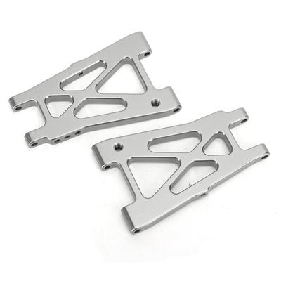2 Stück Aluminiumlegierung Hinterer unterer Schwingarm Passend für KYOSHO 4WD Optima 110 RC Geländefahrzeug(Silber )