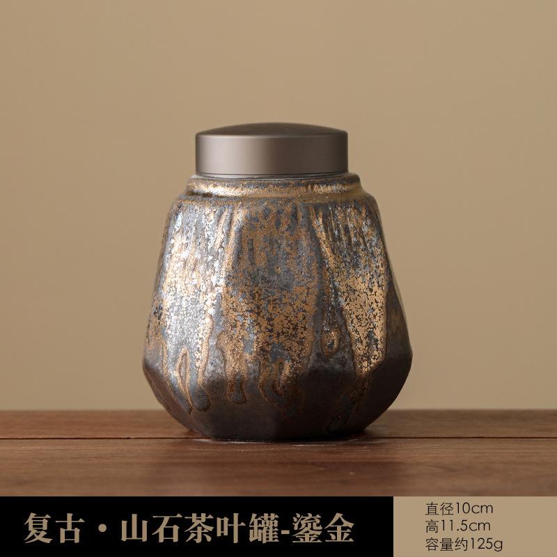 Винтажная Керамическая Банка для Чая с Обжиговым Лакom Портативная для Домашнего Использования Банка для Конфет Герметичное Хранение для Орехов и Трав Домашние Украшения 3950₽