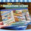 Miniature Scene Sticker Collection Book Non Bleed Ink 10 Shop Themed Patterns for Handmade Card Making Craft Supplies