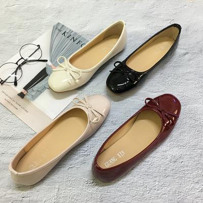 Flat Shoes Women Round Toe Soft Leather Bow Ballet Flats Fashionable Mary Jane Shoe