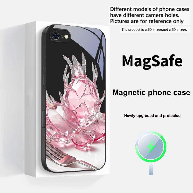 Familiar dragon fruit For Magsafe iPhone 17 Pro Max 16 E 15 14 13 Plus 12 mini 11 17 Air XR Xs Max 7 Plus Glass Phone Case