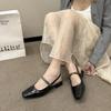 Coarse heel medium heel square head back empty bag head sandals women's new spring and summer fairy versatile Mary Jane single shoes