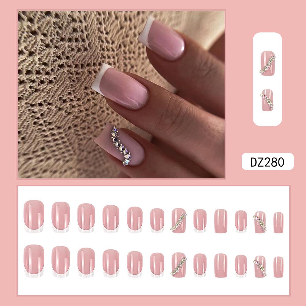 French Rhinestone Handmade Press-On Nail Tips