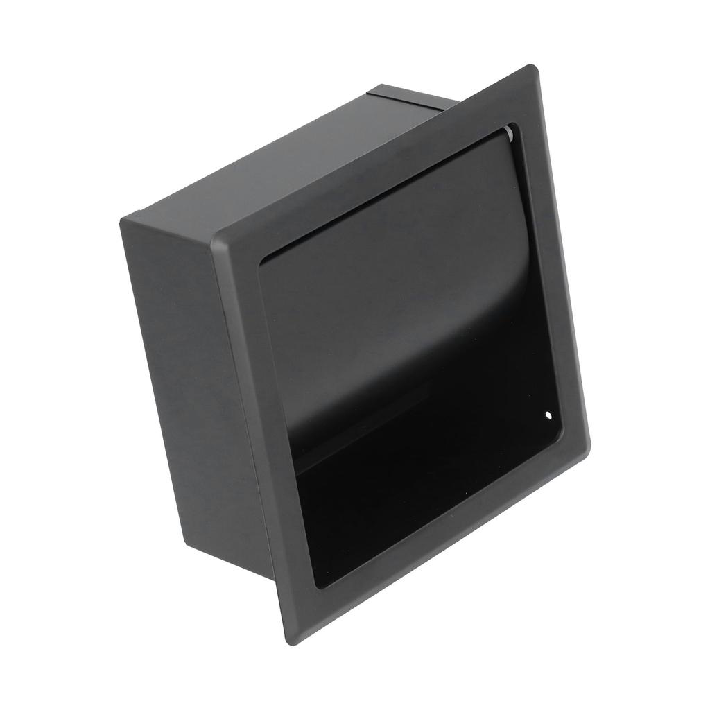 Embedded Toilet Paper Holder 304 Stainless Steel Roll Paper Rack for Home Bathroom Hotels Black