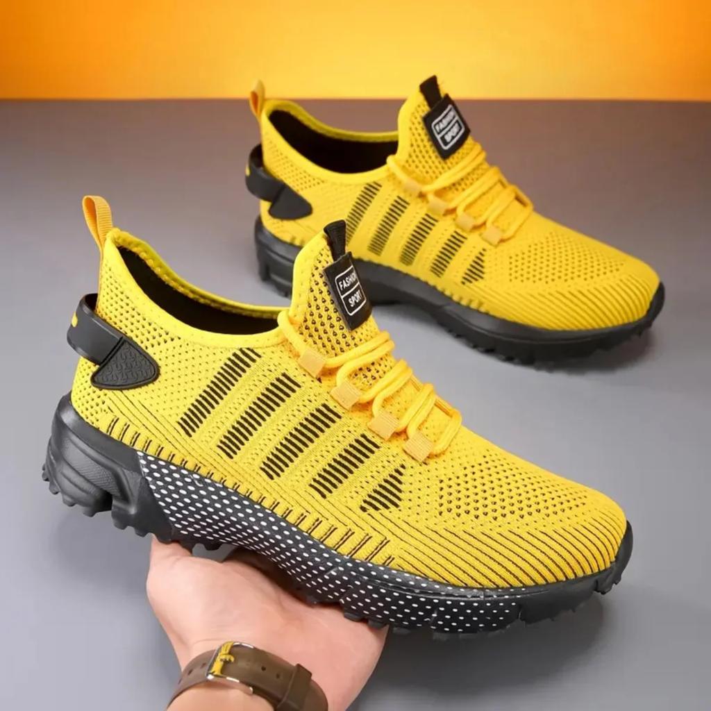 Men Sports Running Black Jogging Shoes Casual Sneakers Brown Outdoor Breathable Mesh Men Light Shock-absorption Tennis Shoes