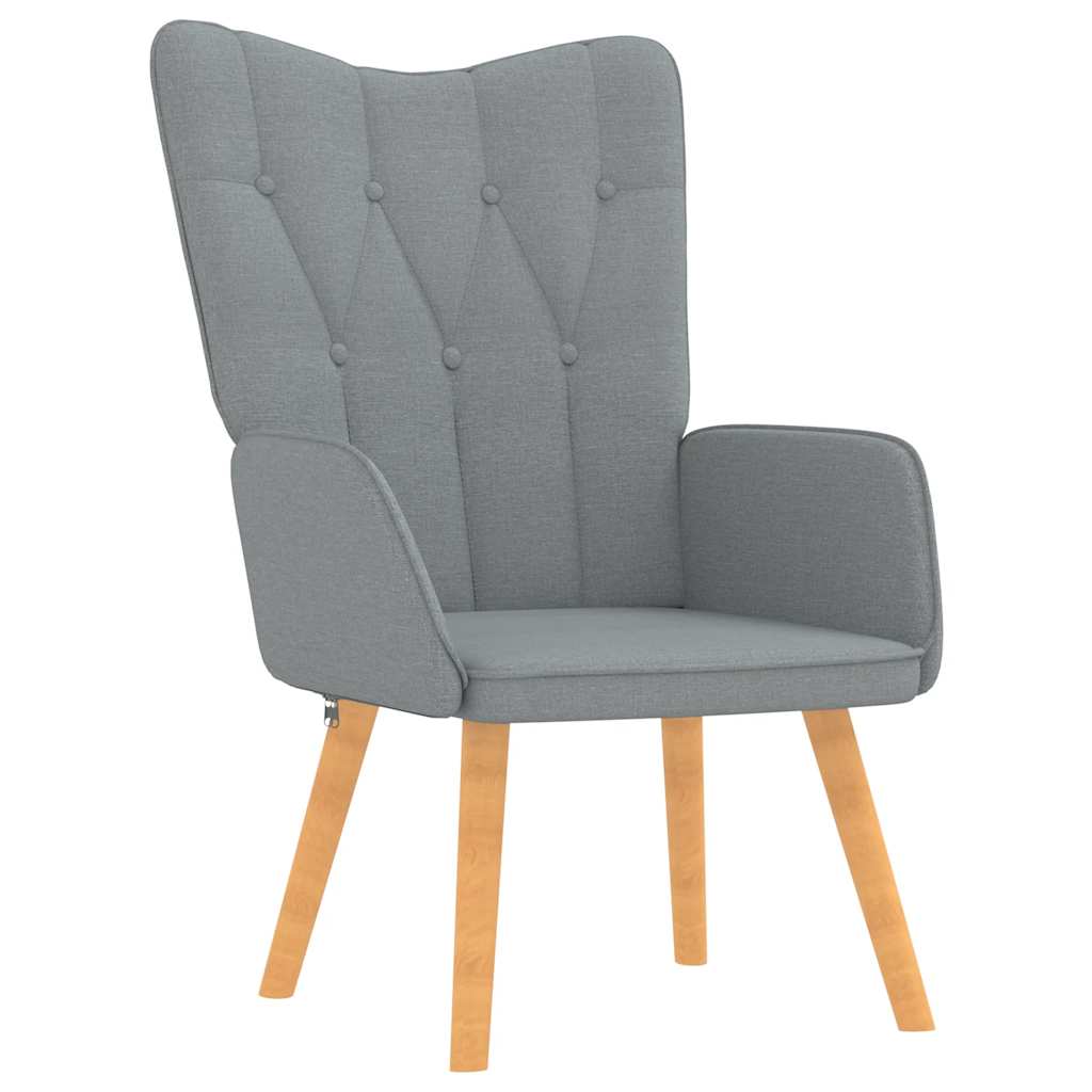 Vidaxl Armchair with Footrest, Light Gray, Fabric Upholstered