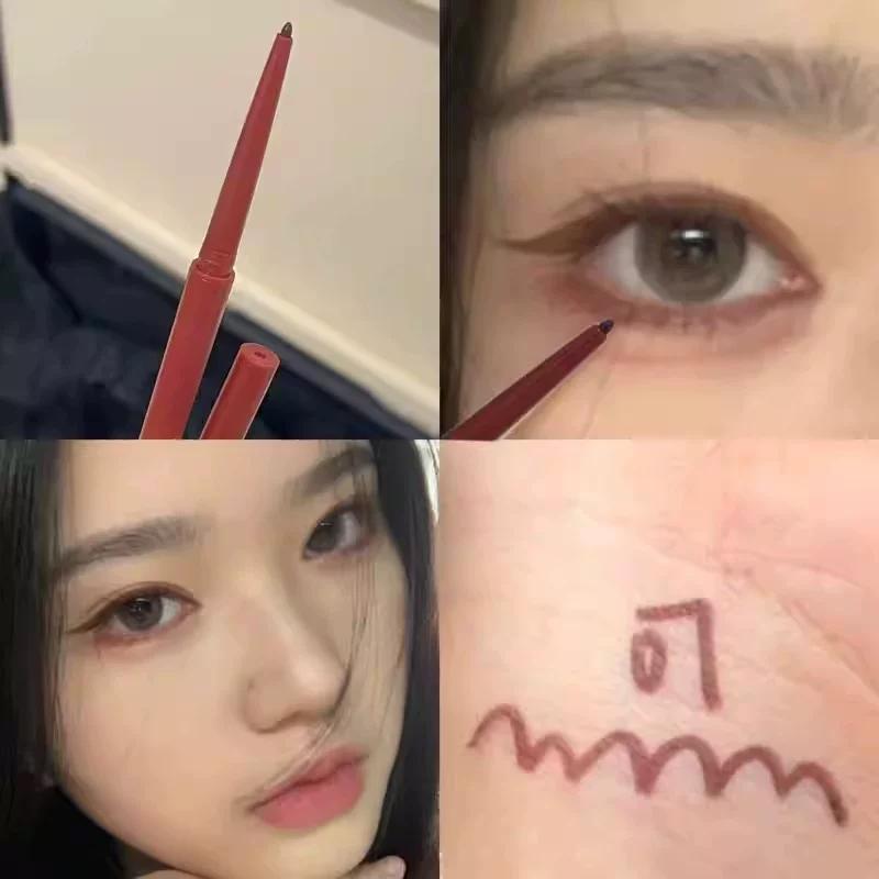 Rose Pink Mucous Membrane Color Rabbit-Eye Eyeliner Pen That Doesn'T Smudge, Waterproof, Sweat-Proof, Long-Lasting, Beginner-Friendly Eyeliner Pen