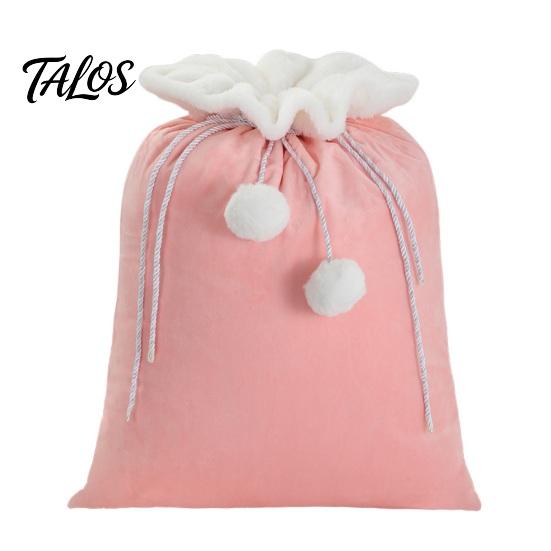 Durable Velvet Pouches for Snacks Christmas Santa Gift Bag, 19 X 26 Inch Large Drawstring DIY Candy Claus Reusable Presents Sack Xmas Holiday
