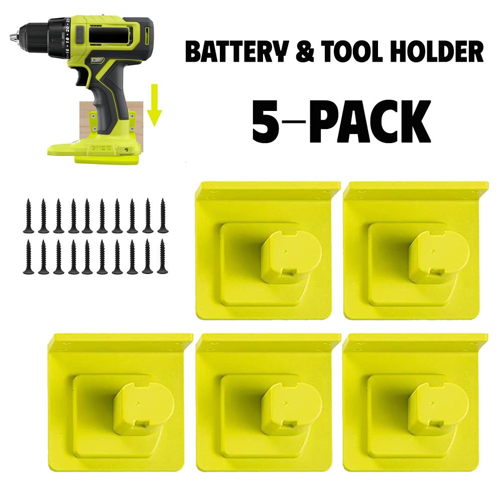 1-1PCS Wall Mount Battery & Tool Holder for Ryobi 18V Li-ion Battery Power Tool Drill Storage Hangers Shelf for RYOBI P111 P117