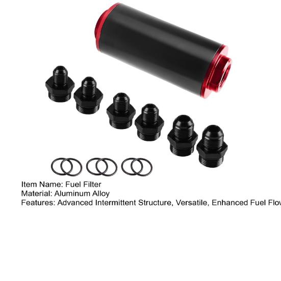 Yousheng Aluminium Racing Brandstoffilter 44mm/50mm met AN6/AN8/AN10 Koppelingen 60/100 Micron Filter Universeel Motor Brandstof Zuiveringsfilter voor Auto's Vrachtwagens &