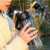 Portable Large Capacity Sports Water Bottle Plastic Cup Leak-proof With Straw And Time Marker For Home Outdoor Sports