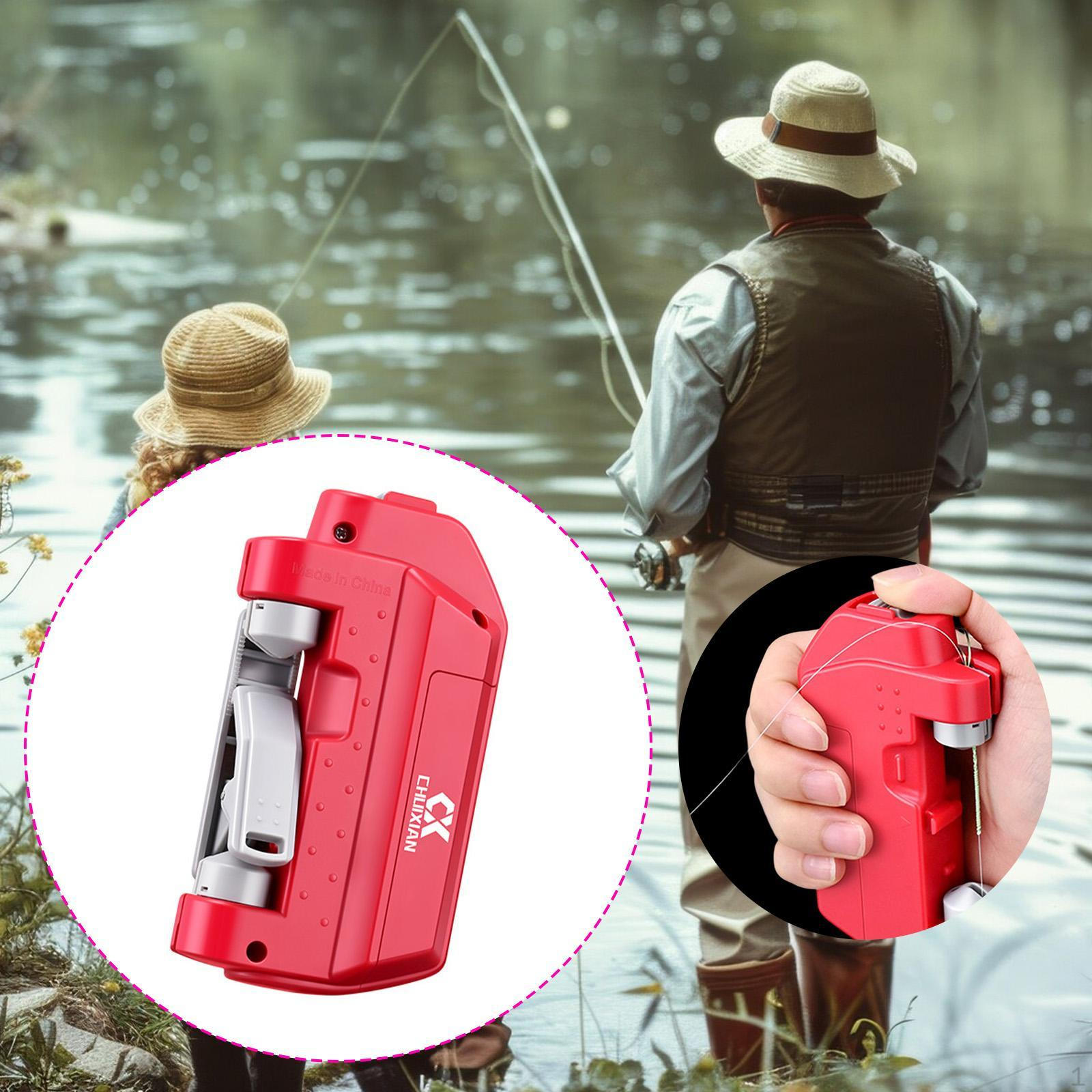 Автоматическое устройство для завязывания рыболовных узлов Инструмент для завязывания Портативная Эффективная Машина для завязывания узлов красный