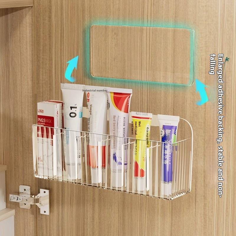 

Настенный органайзер для лекарств, клейкий, прозрачный ящик для хранения, мази, первая помощь, компактный, для дома 1PCS