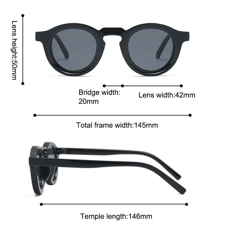 Round Small-Frame Premium Unisex Sunglasses Fashionable Uv Protection Shades