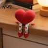 Romantic 3D Love Sculpture Printed Articulated Heart Figurine Poseable with Moveable Legs & Flexible Joints Cute Textured Decor Red White
