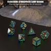 7 Pcs Rechargable Glowing Polyhedral Dices LED Light Electronic Dices Easy Use