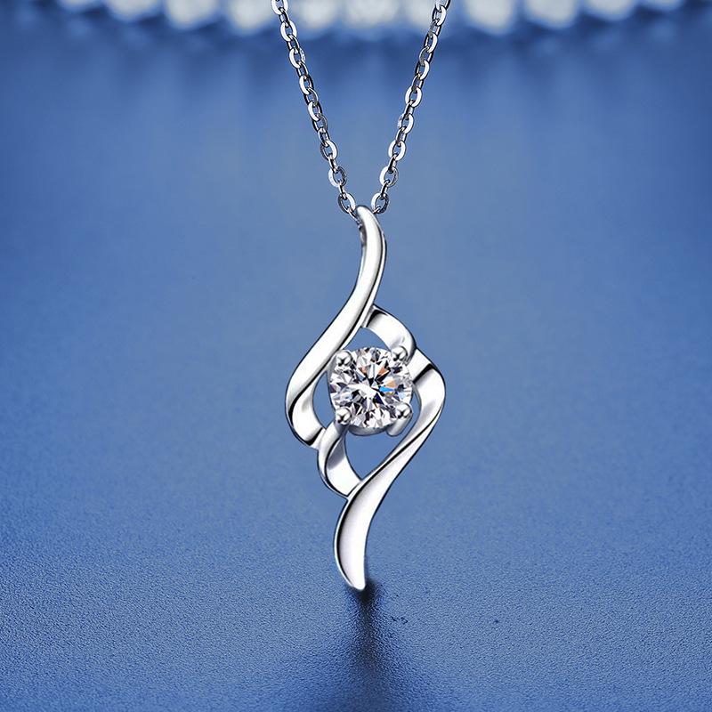 Collana Pendente in Argento Sterling S925 di Alta Gamma con Moissanite - Regalo Lussuoso per Lei