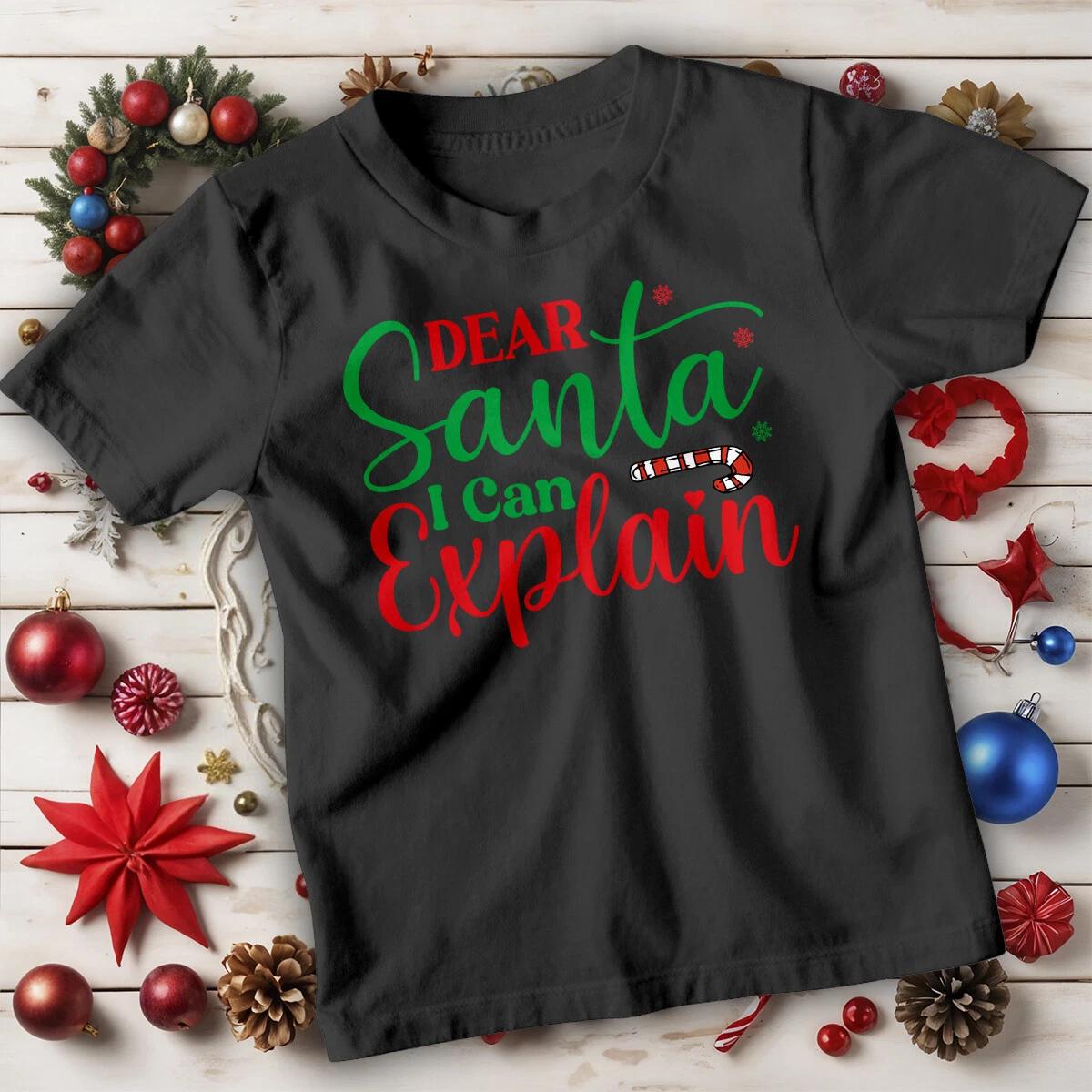 Boys and Girls Santa I Can Explain Christmas T-Shirt Tee for Kids #MC L