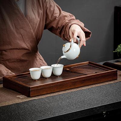 Tabla de Té de Madera Maciza Bandeja de Té de Bambú con Tanque de Drenaje de Almacenamiento de Agua Mesa para Té Puer Bandeja con Cajón para Ceremonia Herramienta para Vajilla de Té
