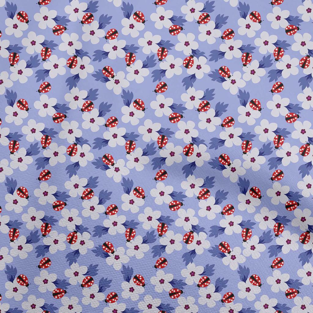 oneOone Cotton Flex Light Brown Fabric Bird Ladybird  Sewing Fabric By The Yard Printed Diy Clothing Sewing Supplies 40 Inch