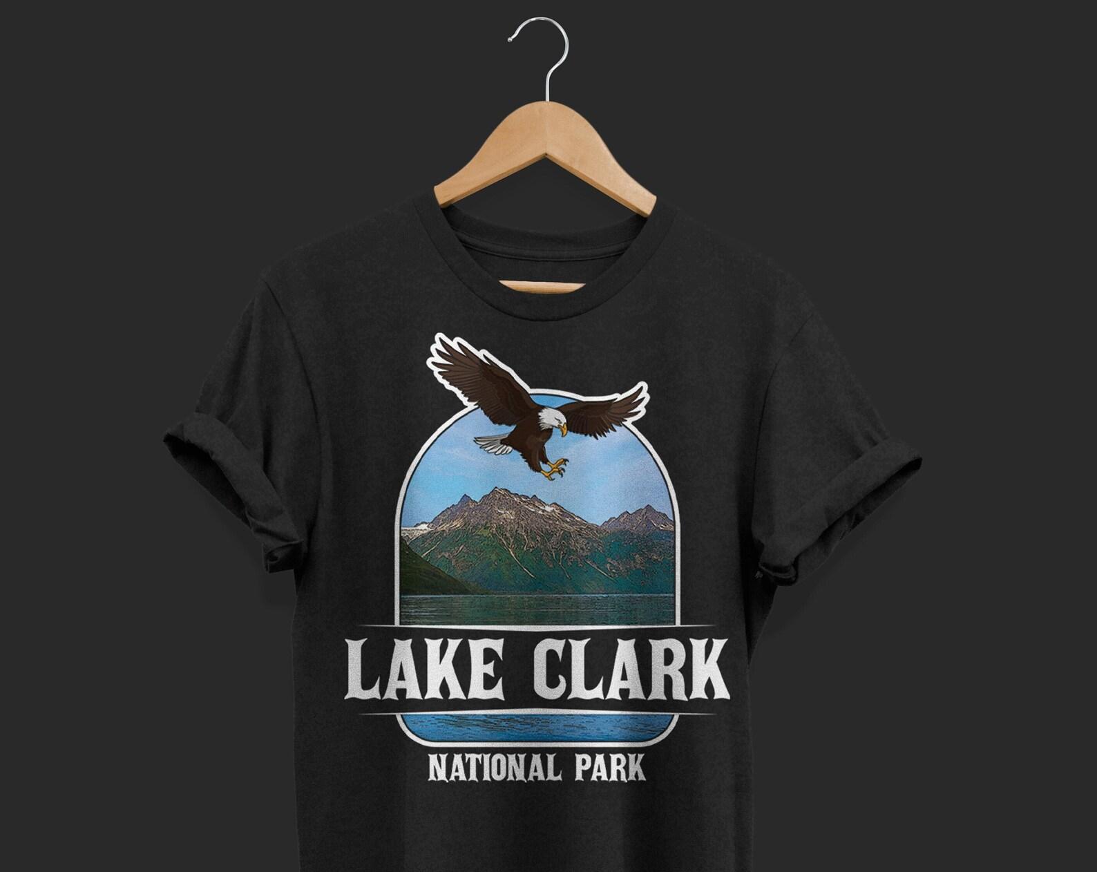 Lake Clark National Park US Vintage T-Shirt, USA Alaska Anchorage Parks Lover Gifts, Adventure Outdoors, Camping Hiking Travel Present Tees, 150