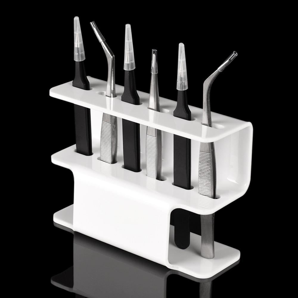 Tweezer Holder, Acrylic Eyelash Extension Tweezer Stand, 6 Slot Storage Rack For organizing scissors, tweezers and beauty tools