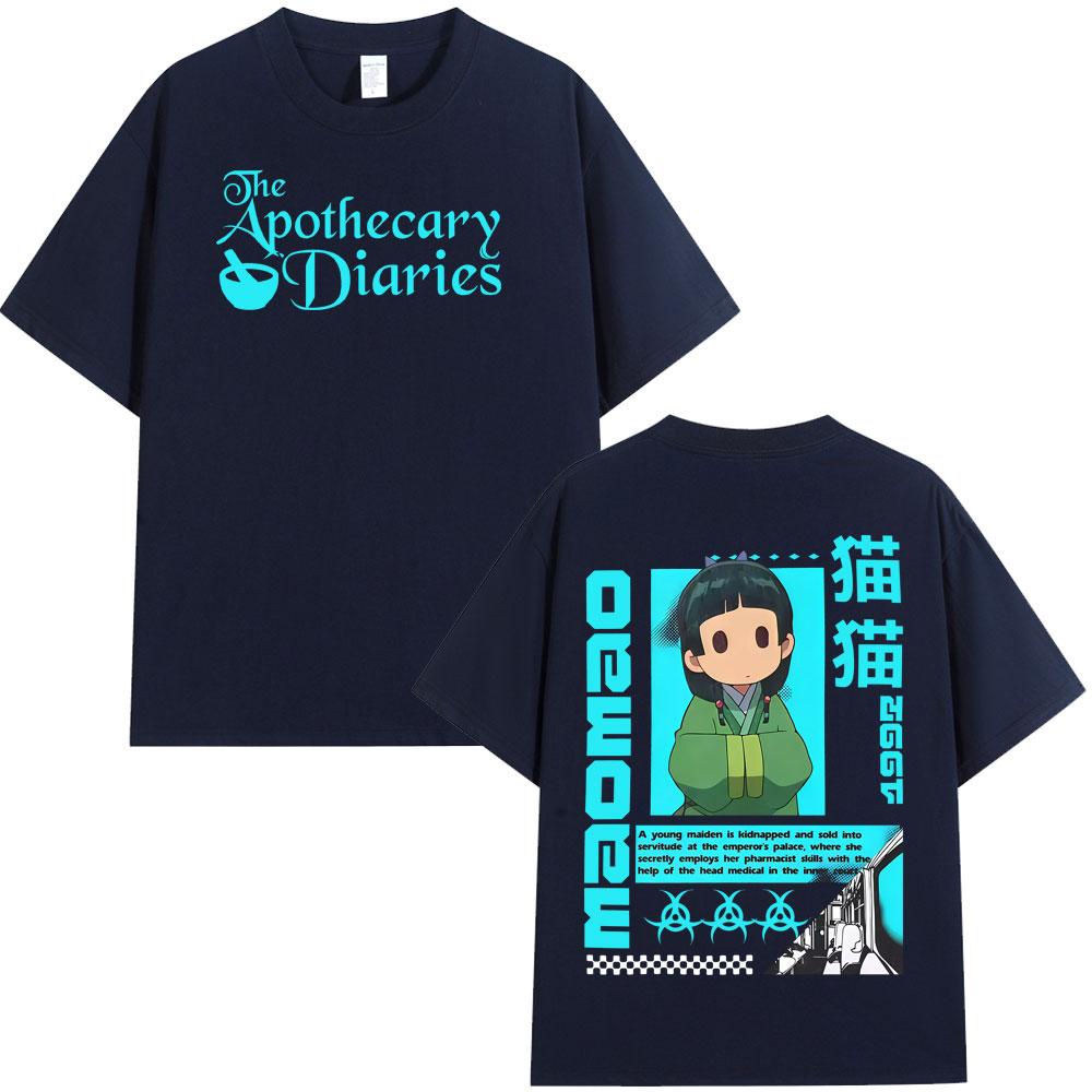 Anime Die Apothekerin Maomao Grafik Lustiges T-Shirt Herren Damen Lässig Übergroß 100% Baumwolle Sommer Vintage Fleece T-Shirts 4XL blue