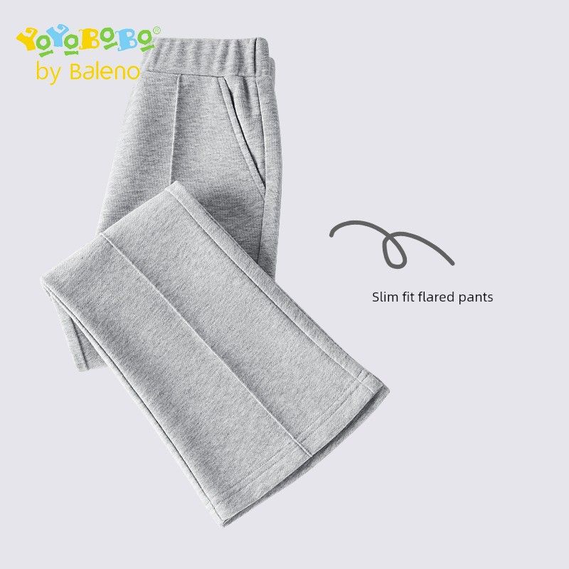 Baleno Ybb Series Girls  Bell-Bottom Pants Spring and Autumn 2025 New Style Girls  Flared Pants Children s Pants Girls Gray # Solid Color 120