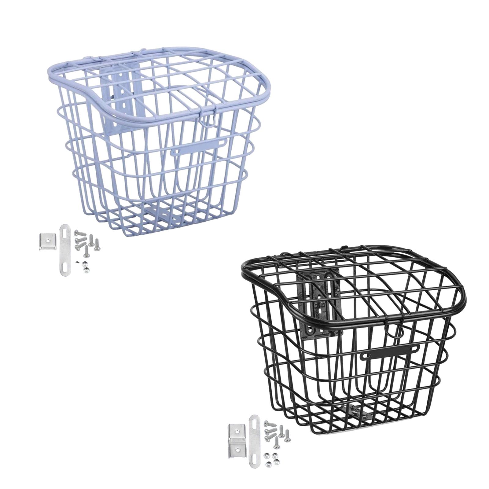 Front Bike Basket with Lid Biking Dogs Carrier Easy Install Bicycle Basket for Luggage Mountain Road Bikes Travel Camping Hiking bianco