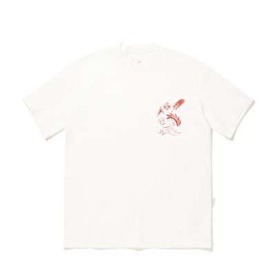 Li Ning X Insulaire Collaboration Loose Simple Round Neck Pullover Printed Comfortable Short Sleeve T-Shirt Unisex T-Shirt AHSVB55-1