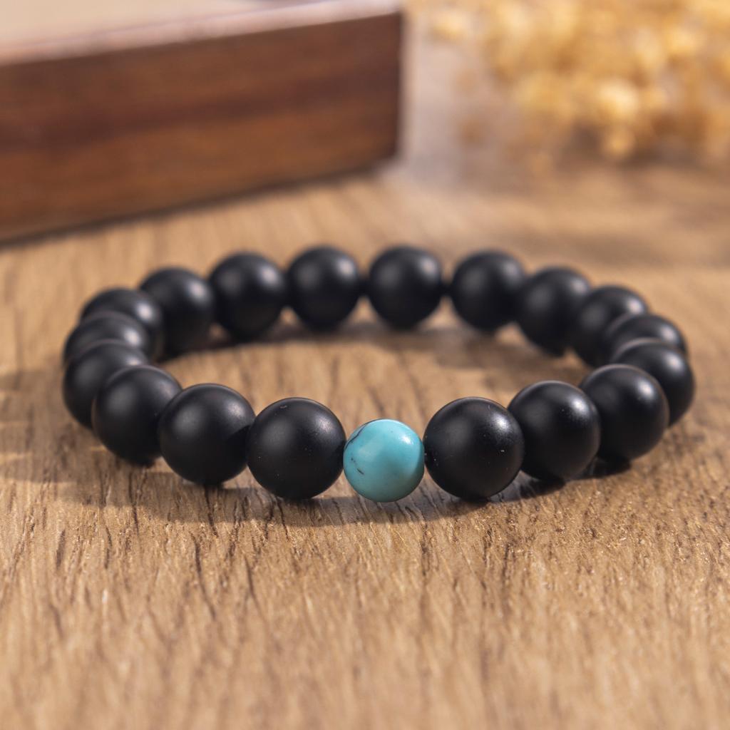 Natural turquoise necklace, Bohemian, black frosted turquoise necklace, accessory, necklace bracelet set