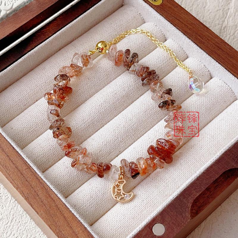 

Natural, black gold super, copper hair crystal, accompanying material, bracelet, bracelet jewelry.
