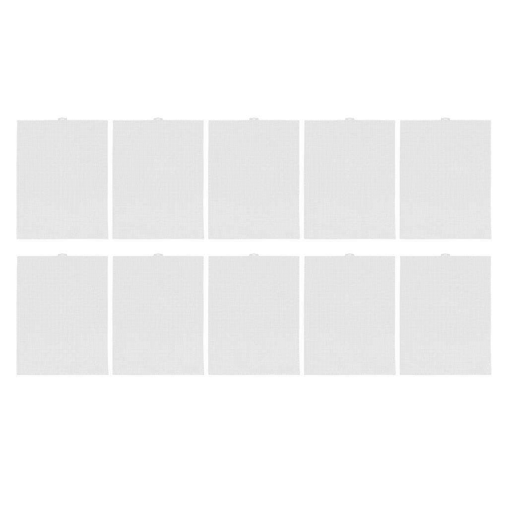 10Pcs 7 Count Plastic Canvas Sheets Cuttable Multifunctional Plastic Mesh Canvas Sheet for Coasters Tissue Boxes