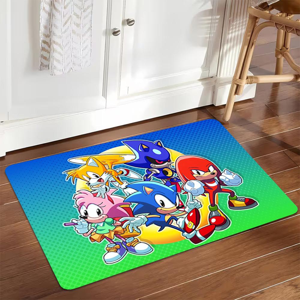 Sonic The Hedgehog Art Print Decoration,Carpet,Living Room,Bedroom, Non-slip,Square rug