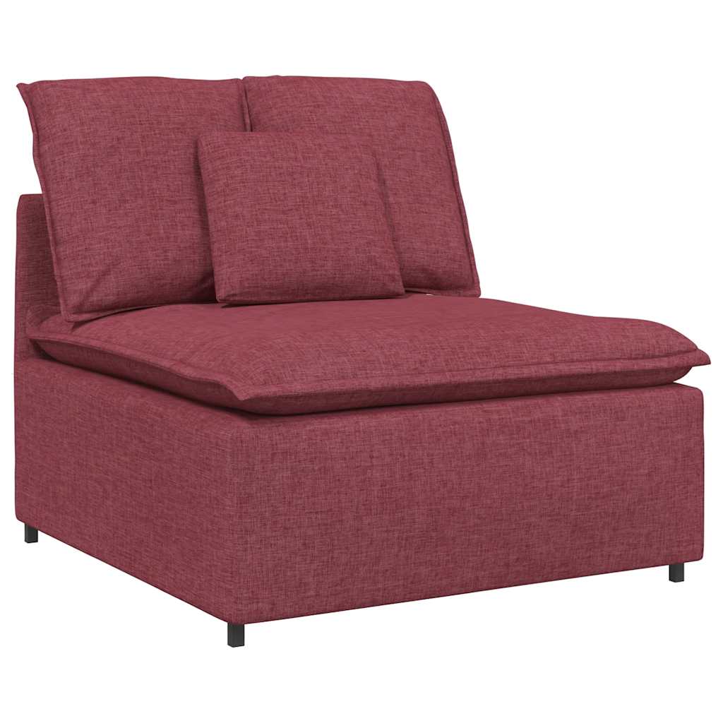 Modular Sofa Center Module with Cushions Burgundy 100 Cm