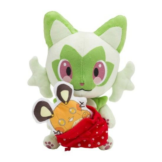 Original plush toy Nyahoha from Pokemon Center Christmas-themed.