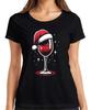 Wine Santa Hat Wine Glass Winemaker Wine Lovers - Christmas Ladies T-Shirt