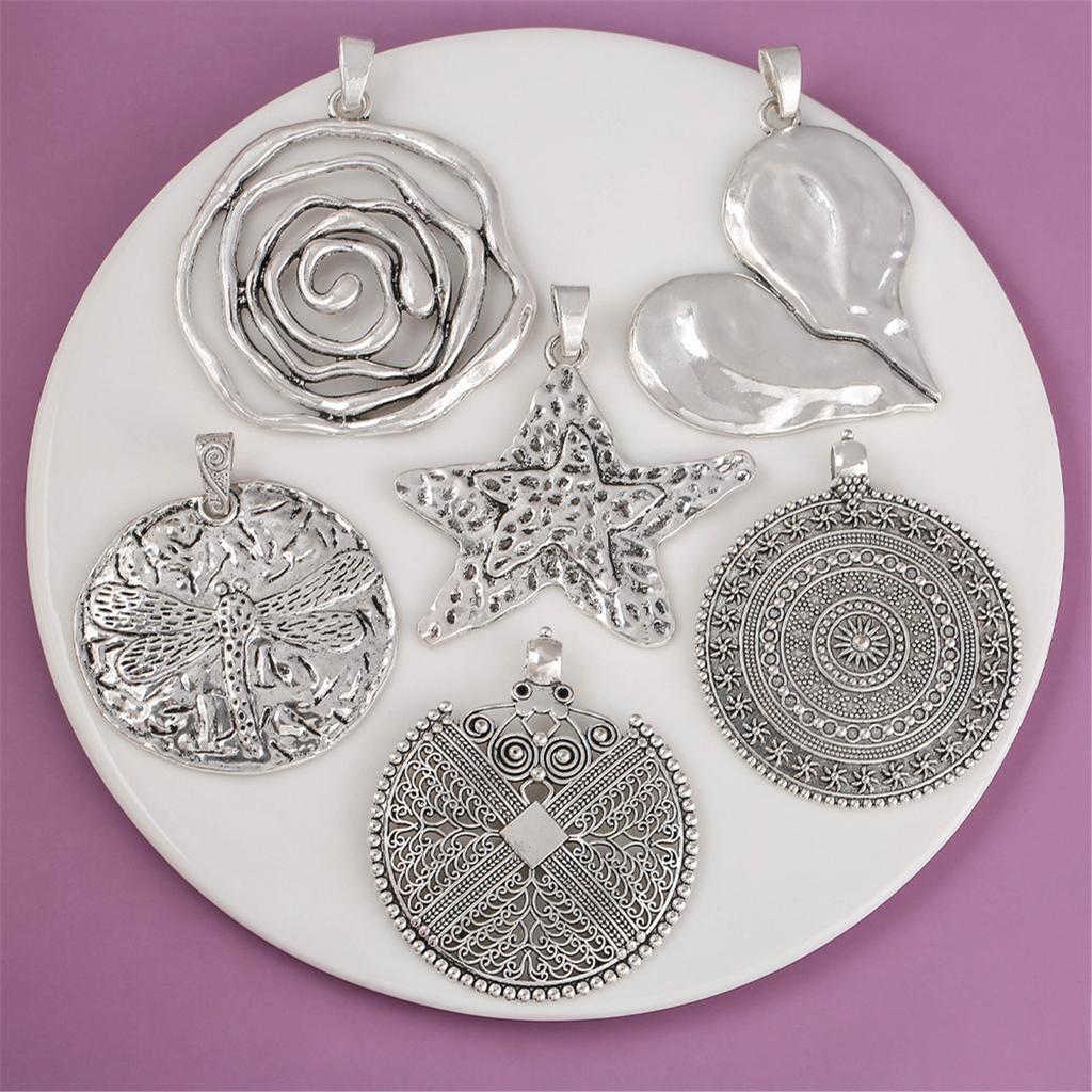 Vintage Alloy Charm for Jewelry Making Heart Star Pendant Handmade DIY Bracelet Earrings Necklace Keychain Spacer Beads