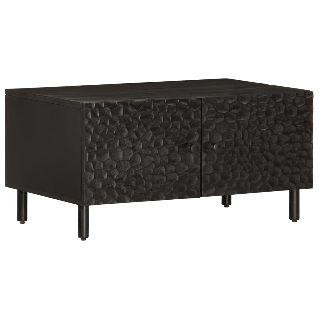 Coffee Table Black 80 X 50 X 40 Cm Solid Mango Wood