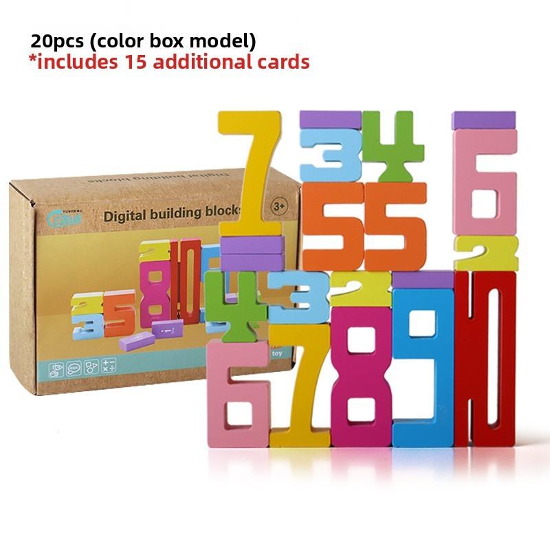 

Wooden Childrens Number Building Blocks Math Learning Toy For Early Development