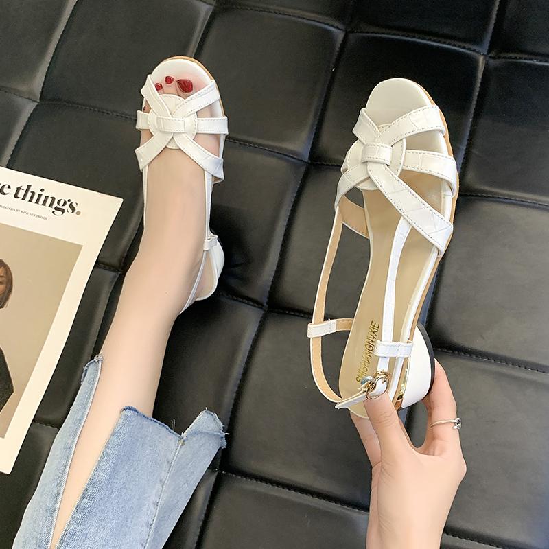 Fashion 2025 New Summer Women's Open Toe Sandals Retro Round Toe Buckle Strap Sandals Fashion Office & Career Low Heel Novelty Daily