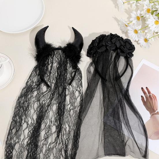 Halloween Horn Headband Hair Hoop Ox Devil Party Cosplay Costume Accessory