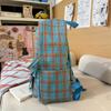 Vintage Plaid Student Schoolbag Women's Large Capacity College Style Backpack