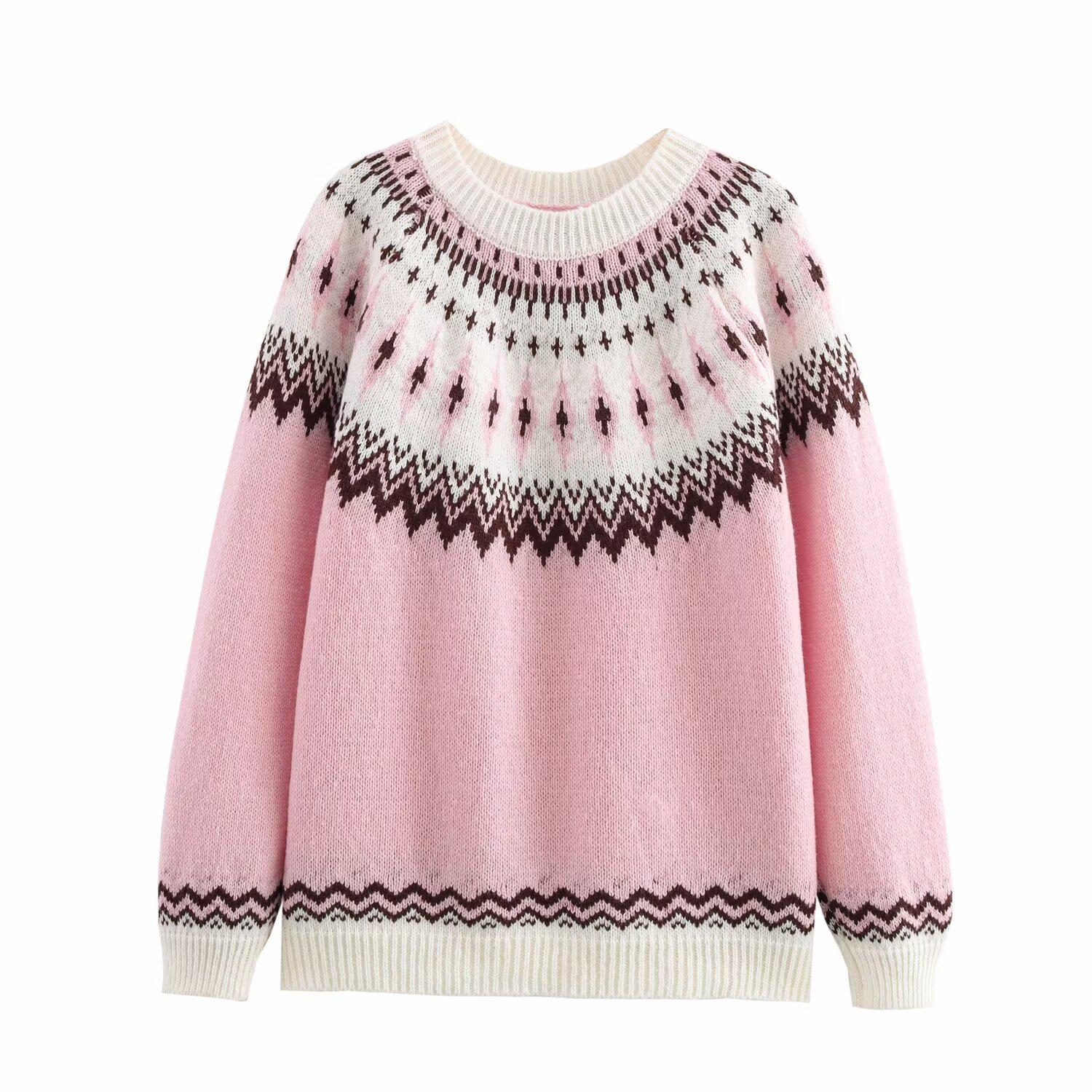 

Зимняя мода для женщин 2024: Европейский и американский простой милый толстый вязаный пуловер Medium